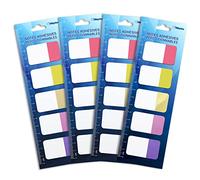 WAYTEX 400 - Marcapáginas de papel adhesivos de gran formato, 5 colores, 4 x 5 bloques de 20 hojas bicolores, 42 x 25 mm, adhesivos reposicionables