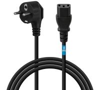 Waytex 51103 Cable de alimentación, 2 Polos, CEE Tierra 7.7 / IEC C13, 3 m, Negro