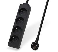 Waytex 52132 - Regleta de 4 enchufes eléctricos (16 A, 2 P+T, Cable de 5,00 m, Seguridad Infantil, CE NF, Color Negro