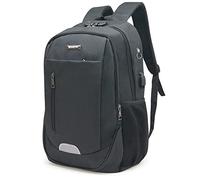 Waytex 71054 - Mochila de seguridad para ordenador (15,6 pulgadas, bloqueo completo), puerto USB y cable para auriculares