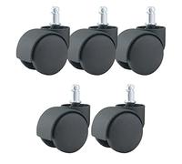 Waytex 78153 - Ruedas universales para silla de oficina (50 mm de diámetro, 5 unidades), color negro
