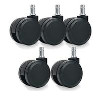 Waytex 78188 - Ruedas para silla de oficina (60 mm de diámetro, universales, color negro, 5 unidades)