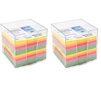 Waytex 931151 - Bloc de notas (700 notas multicolor, 9 x 9 cm, con soporte de plástico transparente) (Paquete de 2)