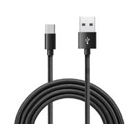 Waytex - Cable USB C 3.1 a USB para cargador y datos, longitud 1,00 m, enchufe tipo C macho, enchufe tipo A macho, funda de nailon antirotura negro para iPhone, iPad, Samsung y cualquier dispositivo