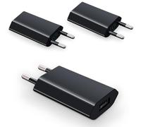 Waytex - Cargador USB para móvil, Enchufe de Pared Europeo, 2 Pines, USB A, Cargador Universal, Color Negro