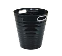 Waytex Cesta de papel de plástico de diseño moderno para oficina, dormitorio, baño, papelera de oficina, capacidad 12,5 L, color negro