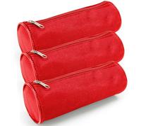 Waytex - Juego de 3 Estuches Redondos (21 cm, diámetro 7,5 cm), Color Rojo Liso