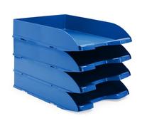 Waytex - Juego de 4 cestas de Correo, A4, plástico Opaco, Color Azul