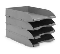 Waytex - Juego de 4 cestas de Correo, A4, plástico Opaco, Color Gris