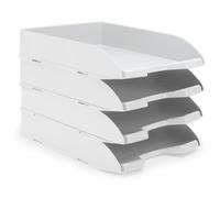 Waytex - Juego de 4 cestas para Correo, A4, plástico Opaco, Color Blanco