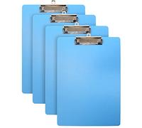 WAYTEX Lote de 4 puertas bloque A4 con pinza antideslizante, soporte de poliuretano, grosor 2 mm, 225 x 315 mm, color azul cielo