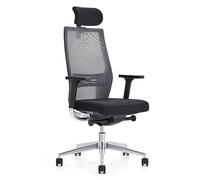 Waytex Naos Silla de Oficina, Aluminio, Negro, tamaño estándar