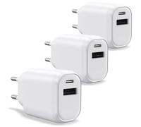 WAYTEX Pack de 3 Cargadores rápidos 30W USB C y USB A, QC 3.0+PD con Chip IC para Carga Segura y protección de la batería, para Smartphone, Tableta, Ordenador portátil, iPhone, iPad, Samsung