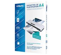 Waytex - Pack de 50 hojas de plastificación (A4, 125 micras, acabado brillante, transparente)