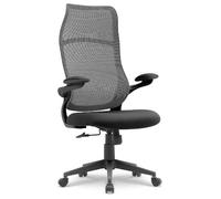 Waytex - Silla de Oficina ergonómica de Tela, Respaldo Alto, Transpirable, de Malla, reposabrazos 2D elevables y giratorios, Mecanismo basculante centrado, Altura de Asiento Ajustable, Color Negro