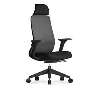 Waytex Silla de Oficina Negra con reposacabezas y apoyabrazos de Calidad Profesional, 9 ajustes, Soporte Lumbar, traslación de Asiento, Asiento basculante síncrono con Soporte Lumbar