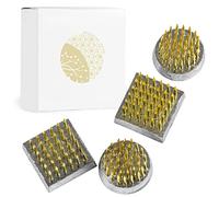 Wazakura 4 Mini Kenzan para Ikebana (24mm) para Arreglos Florales, Hecho en Japón, Herramienta Japonesa para Ikebana Soporte de Alfileres para Flores - Set 4 Piezas kenzan de latón