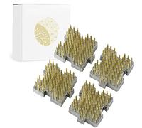 Wazakura 4 Mini Ranas de Flores Ikebana Kenzan entrelazadas, Hecho en Japón, Herramienta Japonesa para Ikebana Soporte de Alfileres para Flores - Set 4 Mini kenzan de latón