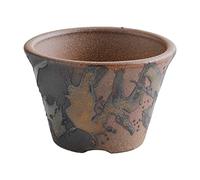 Wazakura Japan - Maceta para Bonsai Colección Banko 100% Hecha en Japón, Tiesto pequeño y Redondo de cerámica, 12 cm de diámetro, Agujero de Drenaje - Esmaltado Kindami