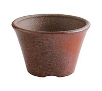 Wazakura Japan - Maceta para Bonsai Colección Banko 100% Hecha en Japón, Tiesto pequeño y Redondo de cerámica, 12 cm de diámetro, Agujero de Drenaje - Arcilla Roja