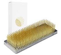 Wazakura Kenzan de Latón Rectangular Largo para Ikebana (120mm) para Arreglos Florales, Hecho en Japón, Herramienta Japonesa para Ikebana Soporte de Alfileres para Flores - Kenzan Largo 120mm