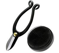 Wazakura Kit Ikebana Esencial de 2 herramientas de arreglos florales japoneses (Tijeras Ikenobo + Kenzan negro 80mm)