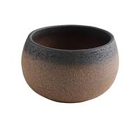 Wazakura Maceta de Bonsái Banko en Cerámica 10cm (3.8") Hecha en Japón, Macetero Pequeño para Jardín, Maceta para Mini Cactus y Suculentas - Marrón y Negro