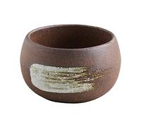 Wazakura Maceta de Bonsái Banko en Cerámica 10cm (3.8") Hecha en Japón, Macetero Pequeño para Jardín, Maceta para Mini Cactus y Suculentas - Pincelazo Blanco