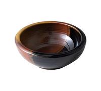 Wazakura Minoyaki Pequeño Jarrón Redondo Esmaltado para Ikebana Hecho en Japón, Suministros de Cerámica para Arreglos Florales Pintados a Mano - Negro y Rojo