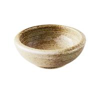 Wazakura Minoyaki Pequeño Jarrón Redondo Esmaltado para Ikebana Hecho en Japón, Suministros de Cerámica para Arreglos Florales Pintados a Mano - Beige Arena