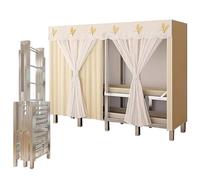 WAZCSD Armario De Tela Plegable, Perchero De Ropa De Tela Portátil con Barra para Colgar, Armarios Dormitorio, Trastero Portatil Burro, Organizador De Ropa De Metal(Yellow,105cm/41.3in)