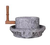 WAZCSD Molino de Piedra Manual de Granito, Pulido a Mano, Molino Casero Húmedo y Seco, Molinos De Grano De Piedra para Cereales/Especias/Leche de Soja/Hierbas/Granos de Café(25cm/9.8in)