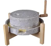 WAZCSD Molino de Piedra Manual,Pulido a Mano de Granito,Molino Casero Húmedo y Seco, para Cereales/Especias/Leche de Soja/Hierbas/Granos de Café(9.8x13.8in/25x35cm)