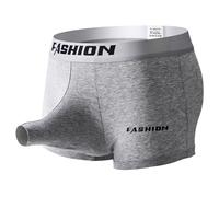 WAZHAKU Calzoncillos tipo bóxer sexy para hombre, push up con agujero para el pene, pantalones cortos retro, ropa interior suave, ropa interior erótica, transpirable, calzoncillos cómodos, bragas