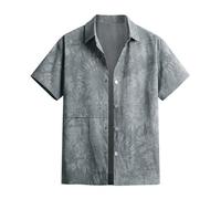 WAZHAKU Camisas de hombre de manga corta sueltas tallas grandes camisa de verano camisa de algodón diaria lino holgada ligera transpirable verano casual casual algodón camisa cargo grande 6XL 7XL 8XL