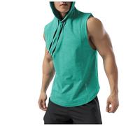WAZHAKU Camiseta sin mangas para hombre, camiseta sin mangas, camiseta muscular, entrenamiento, deporte, fitness, camiseta interior con capucha para hombre, camiseta sin mangas, camiseta muscular