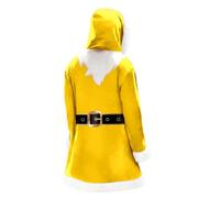 WAZHAKU Capa de Papá Noel para hombre, disfraz de Navidad, informal, disfraz de Papá Noel, con diseño festivo, cárdigan con forro de felpa, chaqueta de ocio, vestido de Navidad