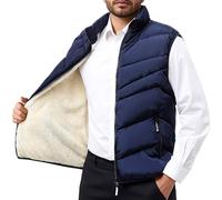WAZHAKU Chaleco acolchado de invierno para hombre, chaqueta de forro polar, chaleco de entretiempo cálido, chaleco de entretiempo impermeable, chaleco de trabajo al aire libre, chaleco acolchado sin