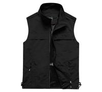 WAZHAKU Chaqueta ligera para hombre, chaleco multifunción, chaleco sin mangas, de secado rápido, chaleco de pesca, camping, fotografía, chaleco transpirable para exteriores, con muchos bolsillos, O