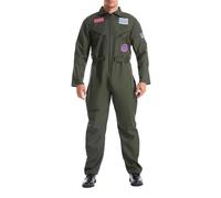 WAZHAKU Disfraz de carnaval para hombre y mujer, disfraz de aviador de combate, disfraz de aviador, disfraz de carnaval, cosplay, aviador de combate, aviador de combate, aviador de combate