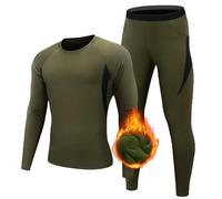 WAZHAKU Juego de ropa interior térmica para hombre, camiseta de compresión cálida, pantalones de compresión, ropa interior funcional transpirable, ropa interior cálida con forro polar, parte superior