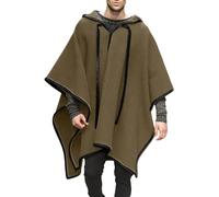 WAZHAKU Poncho con capucha para hombre Clint Eastwood Poncho Manta Casual Dobladillo Irregular Sudadera con Capucha Cómoda Ropa de Casa Moda Cape con Capucha Poncho para Hombres Ocio Abrigo de
