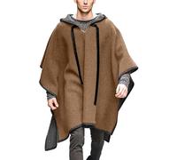 WAZHAKU Poncho con capucha para hombre Clint Eastwood Poncho Manta Casual Dobladillo Irregular Sudadera con Capucha Cómoda Ropa de Casa Moda Cape con Capucha Poncho para Hombres Ocio Abrigo de