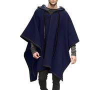 WAZHAKU Poncho con capucha para hombre Clint Eastwood Poncho Manta Casual Dobladillo Irregular Sudadera con Capucha Cómoda Ropa de Casa Moda Cape con Capucha Poncho para Hombres Ocio Abrigo de