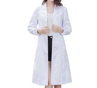 WAZHAKU Ropa de trabajo para mujer, de manga larga, para estudiantes, enfermeras, cosplay, bata química, prácticas de estudio, juego de camisetas de verano, R blanco., S