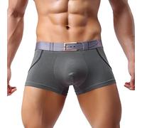 WAZHAKU Ropa interior sexy para hombre, boxeador de látex, pantalones cortos de cuero, pantalones cortos gay, ropa interior sexy para hombre, ropa interior erótica, ropa interior, ropa interior de