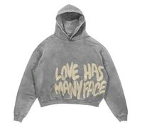 WAZHAKU Sudadera con capucha para hombre All We Need is Love Letter Print Hoody Hombres Manga Larga Sudaderas con Capucha Hip Hop Oversized Streetwear Y2k Clothes Otoño/Invierno Essentials Hoodie, R
