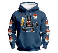 WAZHAKU Sudadera con capucha para hombre, estampado de carnaval, para el tiempo libre, sudadera holgada, ropa de calle, sudadera con capucha de gran tamaño, R Armada, XXL