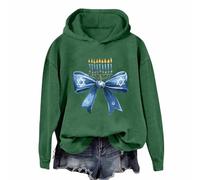 WAZHAKU Sudadera con capucha para mujer, informal, suelta, gráfica, sudadera con capucha, manga larga, para adolescentes, niñas, Harajuku con capucha, para otoño e invierno, para mujer, R verde., M