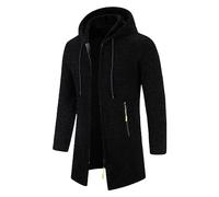WAZHAKU Suéteres y cárdigans para hombre Cárdigan de punto fino Sudadera con cremallera Otoño Largo/Corto Chaqueta Casual de Punto Cómodo Abrigo de Invierno Ligero Suéter Clásico Chaqueta Deportiva, R